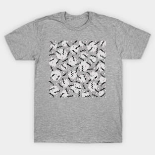 Old School Graphic Memphis Design 80s Pattern Black White Grey Pink T-Shirt